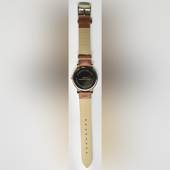 NEW Women’s Analog 36mm Gold Watch with Brown Band - Picture 3 of 10